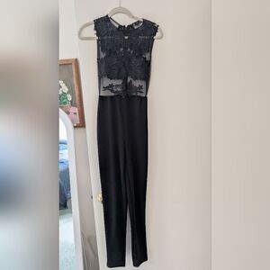 iris Black Lace Bodice Jumpsuit
